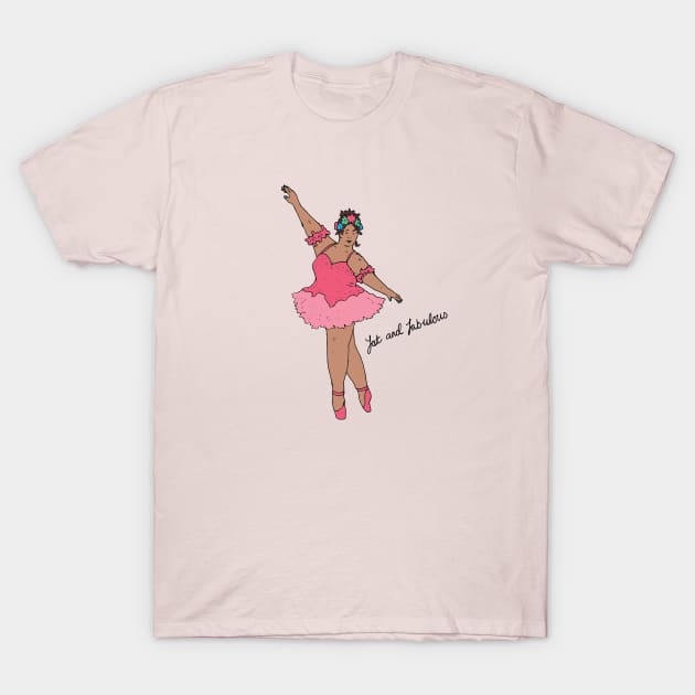 Fat and fabulous - plus size ballerina T-Shirt by JennyGreneIllustration